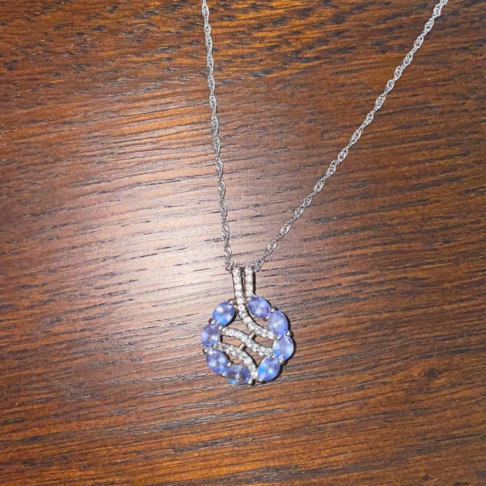 Purple diamond necklace